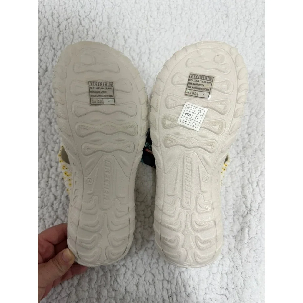 Skechers Foamies Outdoor Lifestyle White Yellow Floral Daisy Sandals Womens 9 - Picture 6 of 9